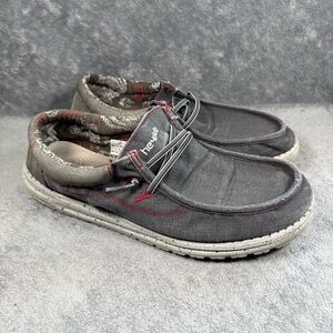 Men’s 13 Hey Dude Wally Flow Slip On Shoe Jet Black Casual Everyday Comfy No Tie